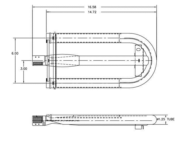 Lynx Sedona Burner with dimensions Lynx Sedona Burner with dimensions