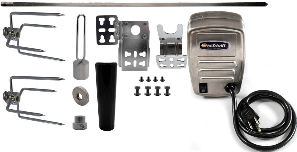 Universal 37" X 5/16" Stainless Rotisserie Spit Kit w/ Electric Motor Universal 37" X 5/16" Stainless Rotisserie Spit Kit w/ Electric Motor