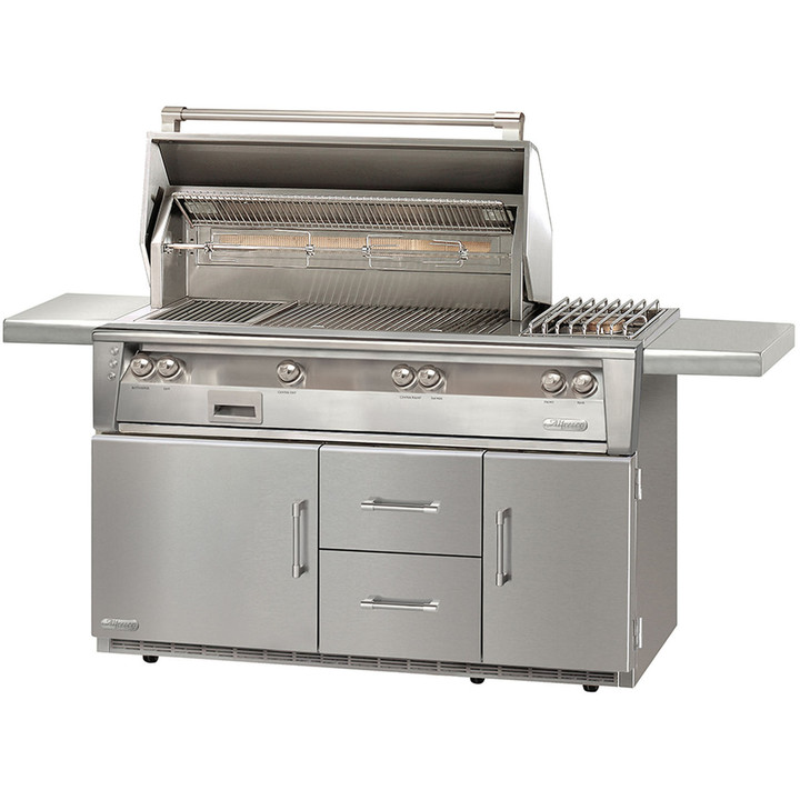 Alfresco ALXE 56 Deluxe Cart Grill w Side Burner - ALXE-56SZC