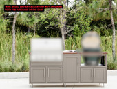 Challenger Designs Coastal Cappuccino 83" Outdoor Kitchen Package with Delta Heat 32" Grill and Large Egg Base - 7650-83-GDK-DH