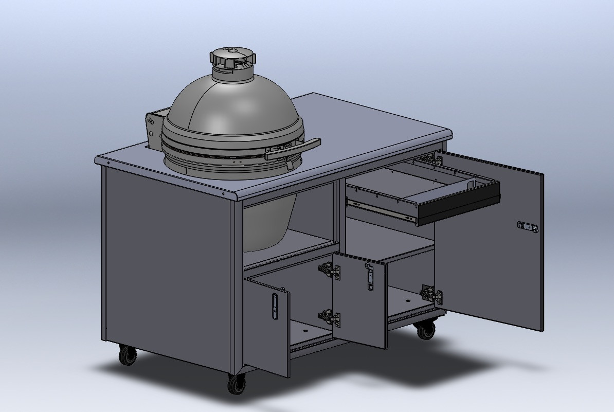 Challenger Designs Torch 54" Cart - Kamado Joe Big Joe II Challenger Designs Torch 54" Cart - Kamado Joe Big Joe II
