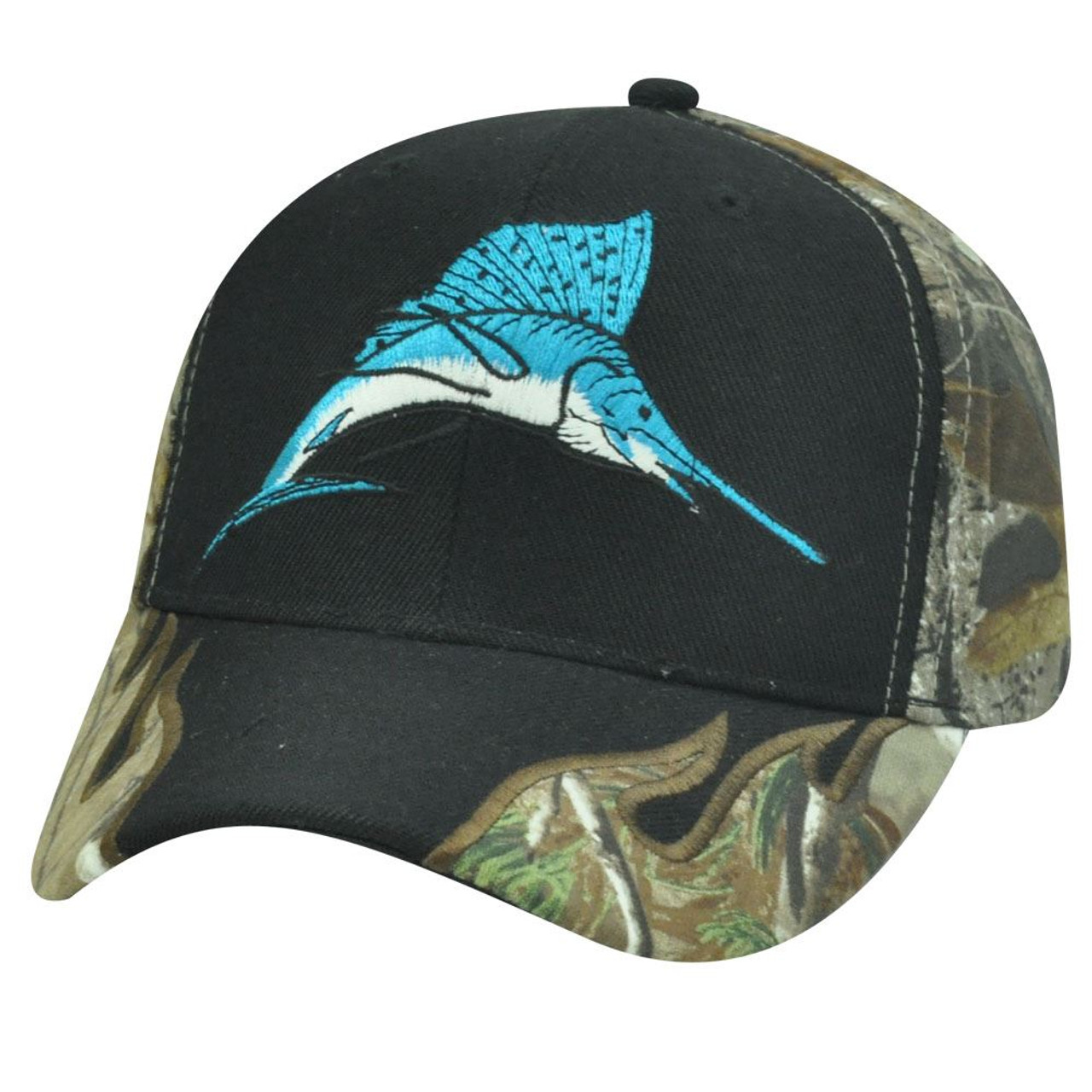 OUTDOOR CAMOUFLAGE SWORDFISH HAT CAP REALTREE CAMO BLK Cap Store