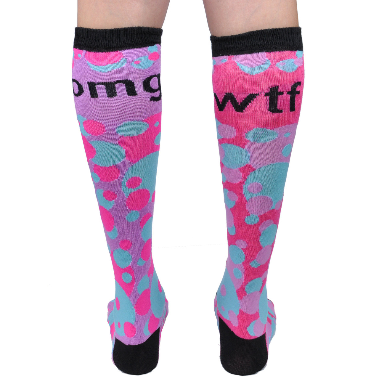 Spencers Mix And Match Texting LOL WTF OMG FML Winky Face Knee High