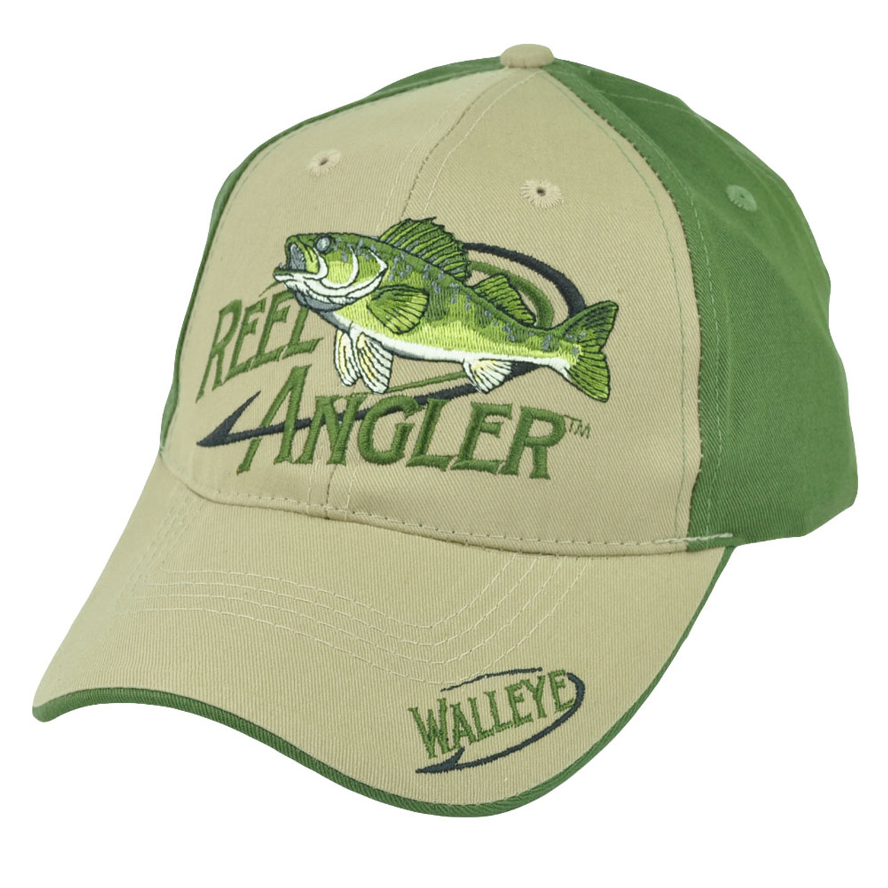 Reel Angler Walleye Fishing Hook Adjustable Velcro Outdoors Fish Camping Hat  Cap - Cap Store Online.com