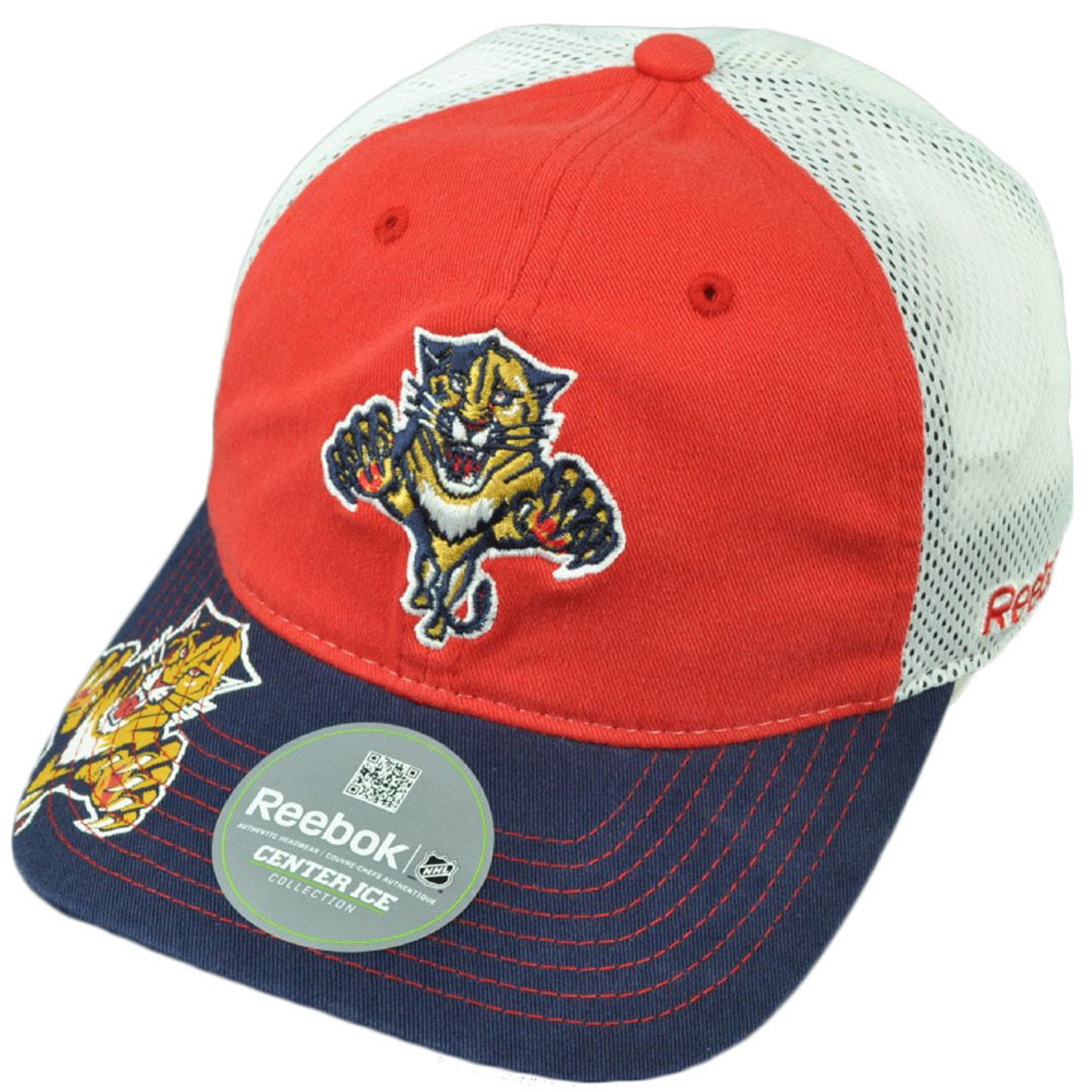NHL Reebok Florida Panthers ES18 Fit Small Medium Mesh Relaxed Hat Red - Cap Online.com