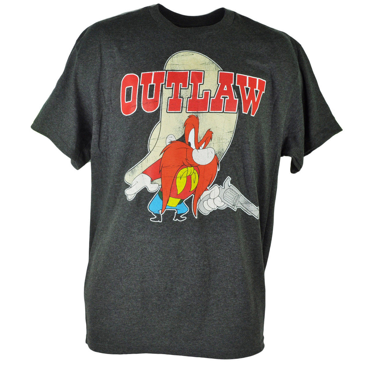 Looney Tunes Yosemite Sam Outlaw Distressed Cartoon Shirt Tee Grey Tshirt -  Cap Store 