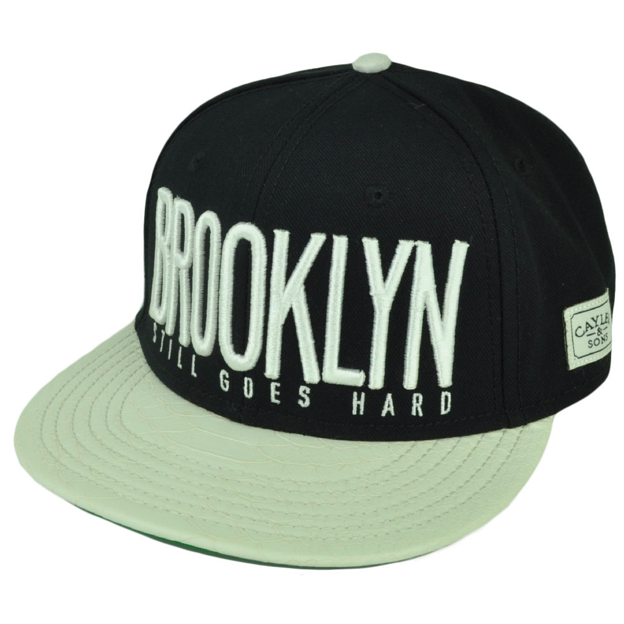 Cayler and Sons Brooklyn Still Goes Hard Snake Skin Flat Bill Snap buckle  Hat Cap - Cap Store