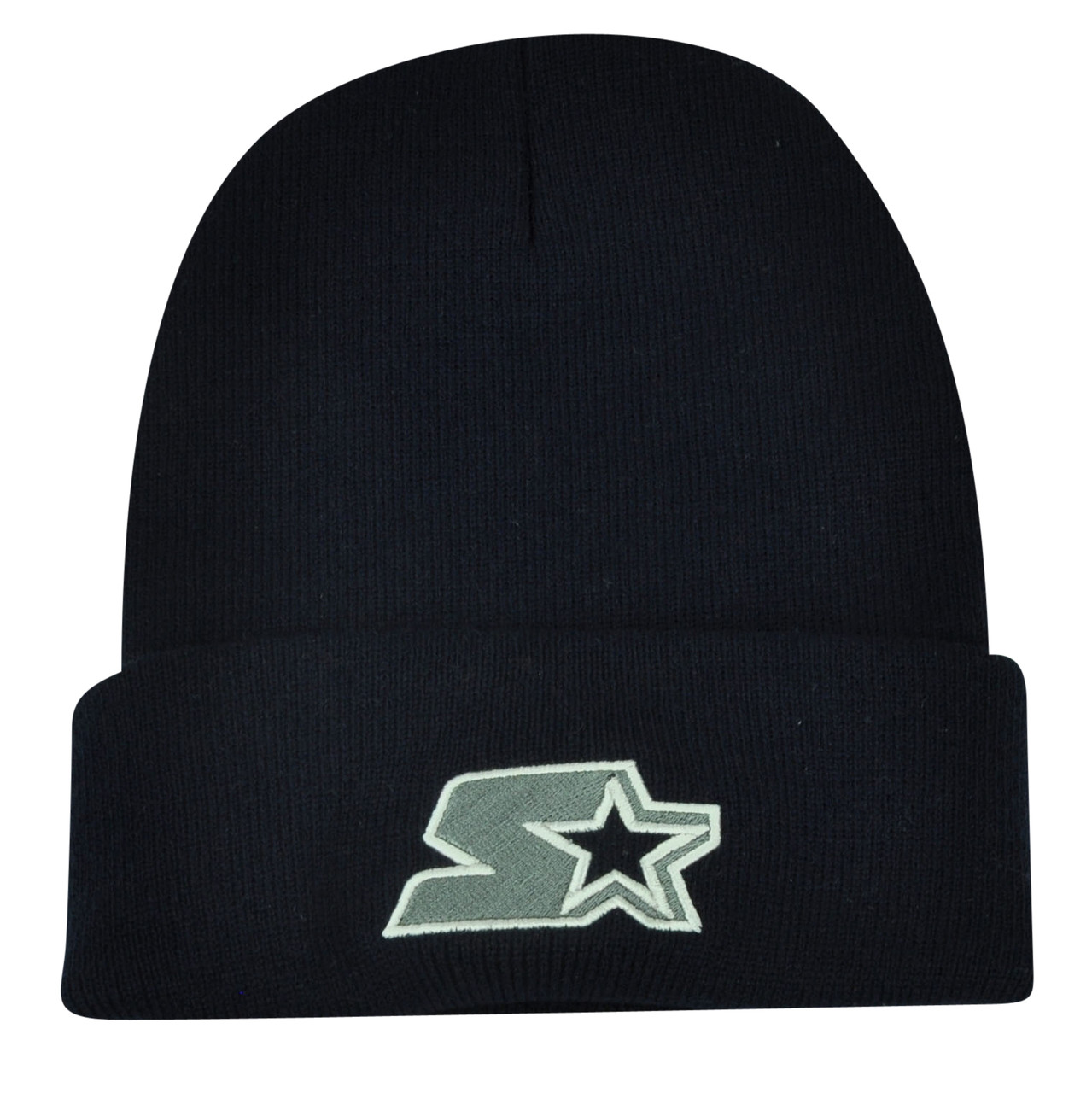 Starter Blank Navy Blue Knit Beanie Cuffed Toque Winter Hat Skully