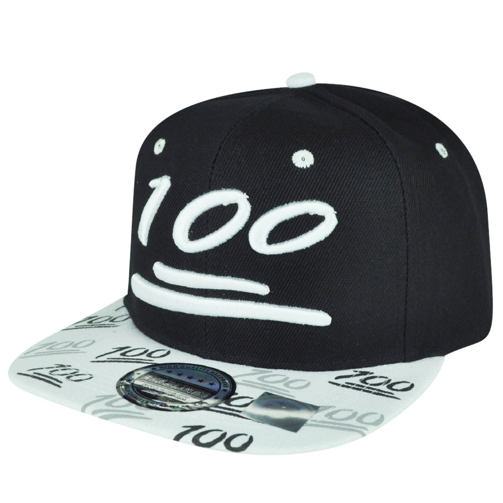 100 One Hundred Snapback Hat Cap Emoji 