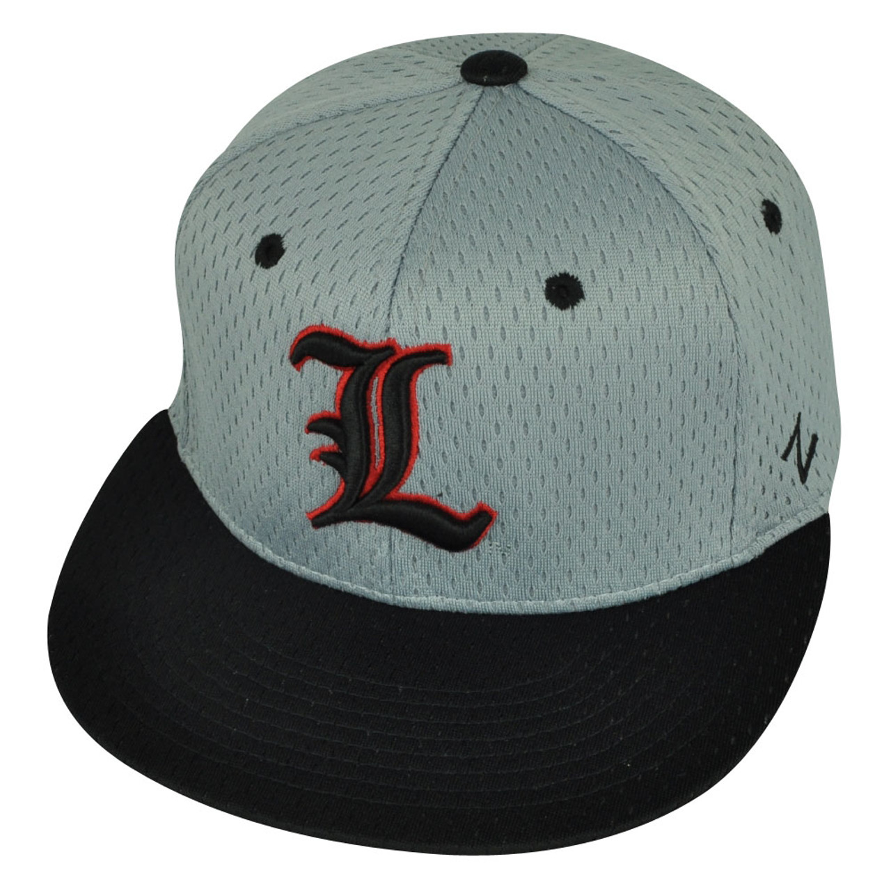 NCAA Louisville Cardinals Zephyr Flat Bill Hat Cap Grey Black Fitted Size  Small
