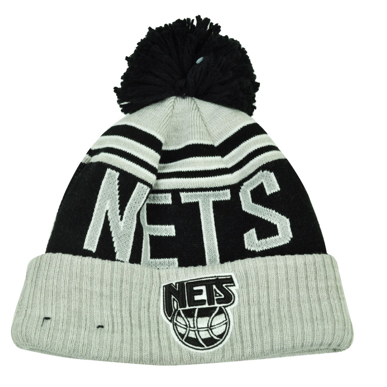 Nba New Era Winter Blaze Pom Pom Cuffed Knit Beanie New Jersey