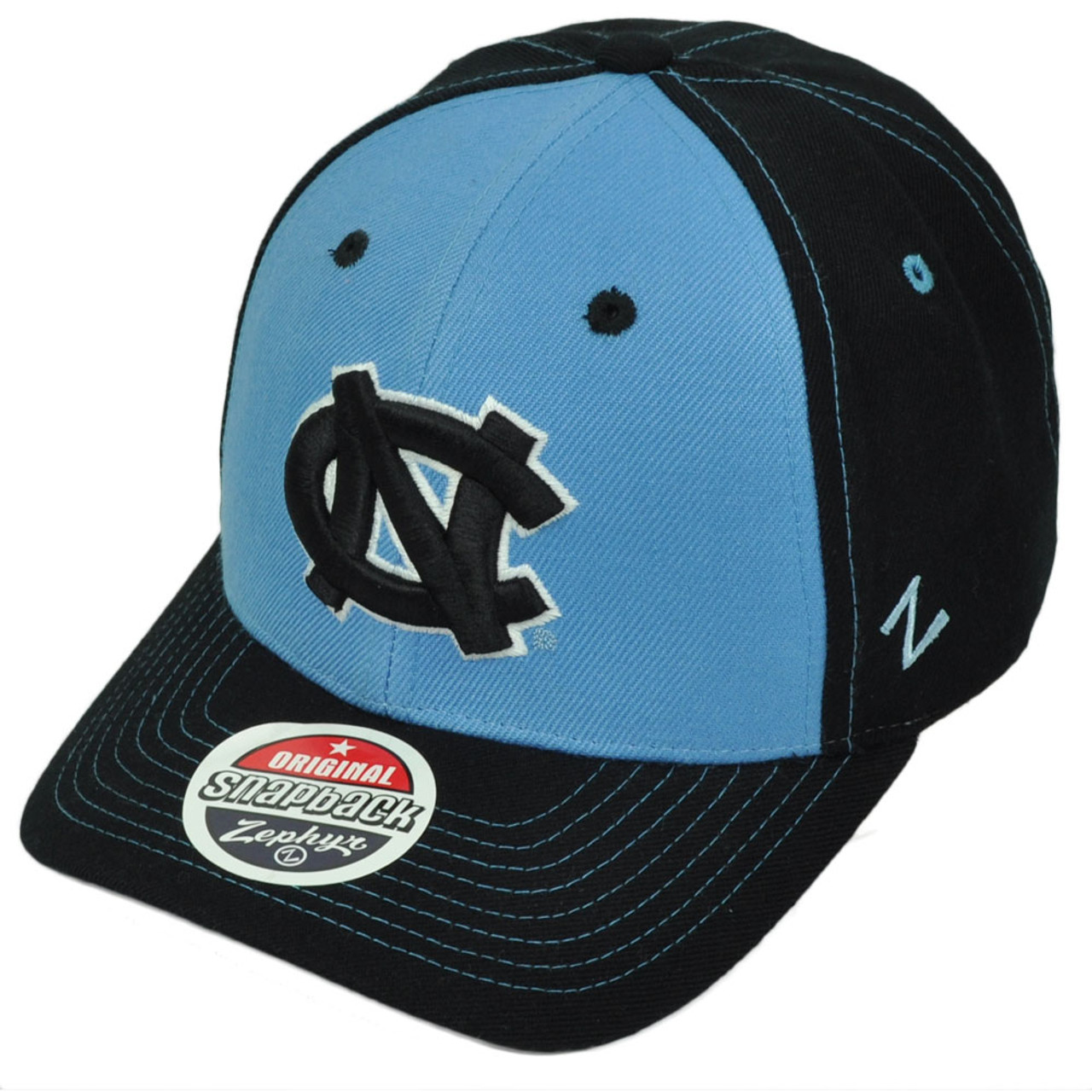 NCAA Zephyr North Carolina Tar Heels Blue Mesh Snapback Hat Cap Relaxed Wash