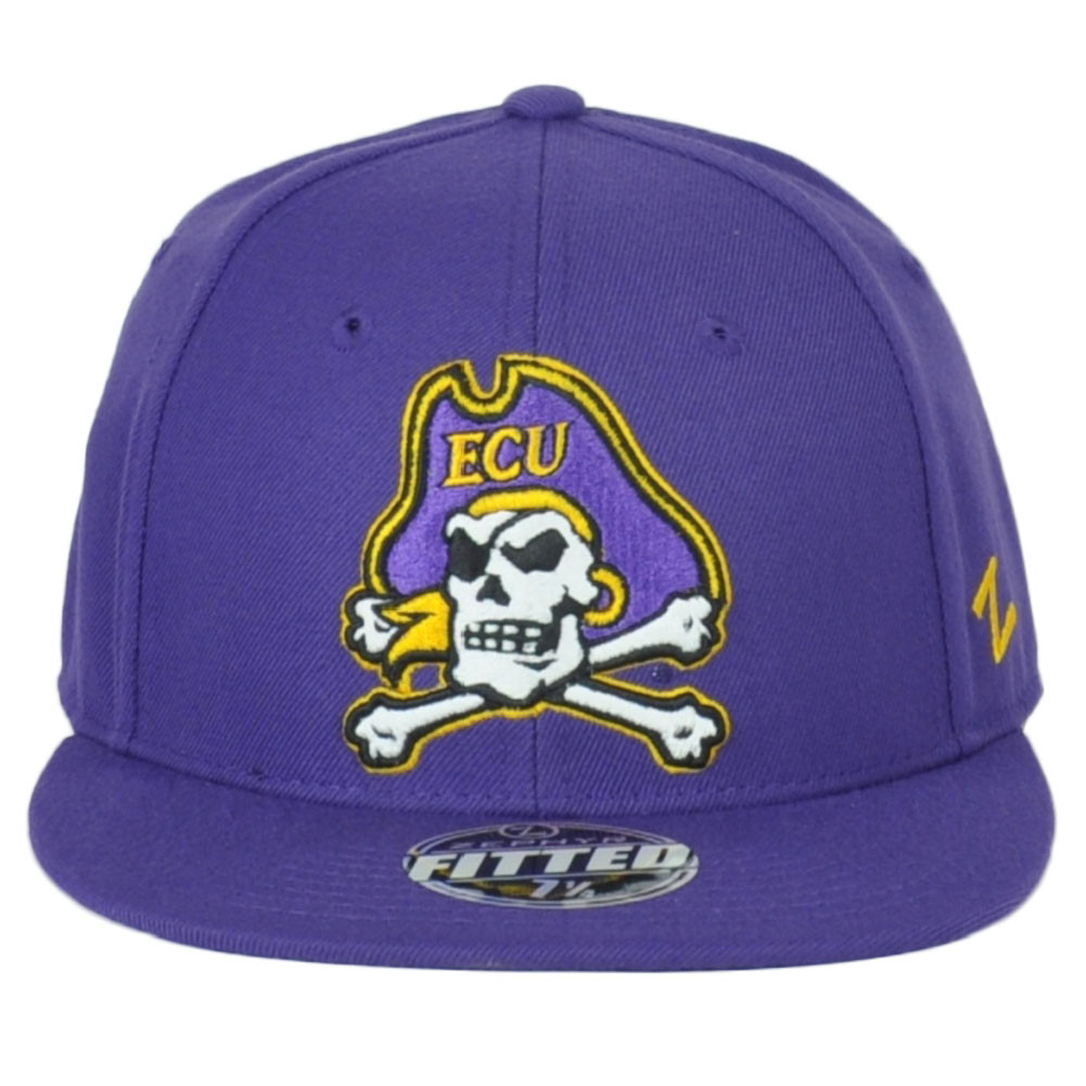 COTTON Ē CAP NCAA Zephyr East Carolina Pirates ECU Purple Flat Bill Fitted Size