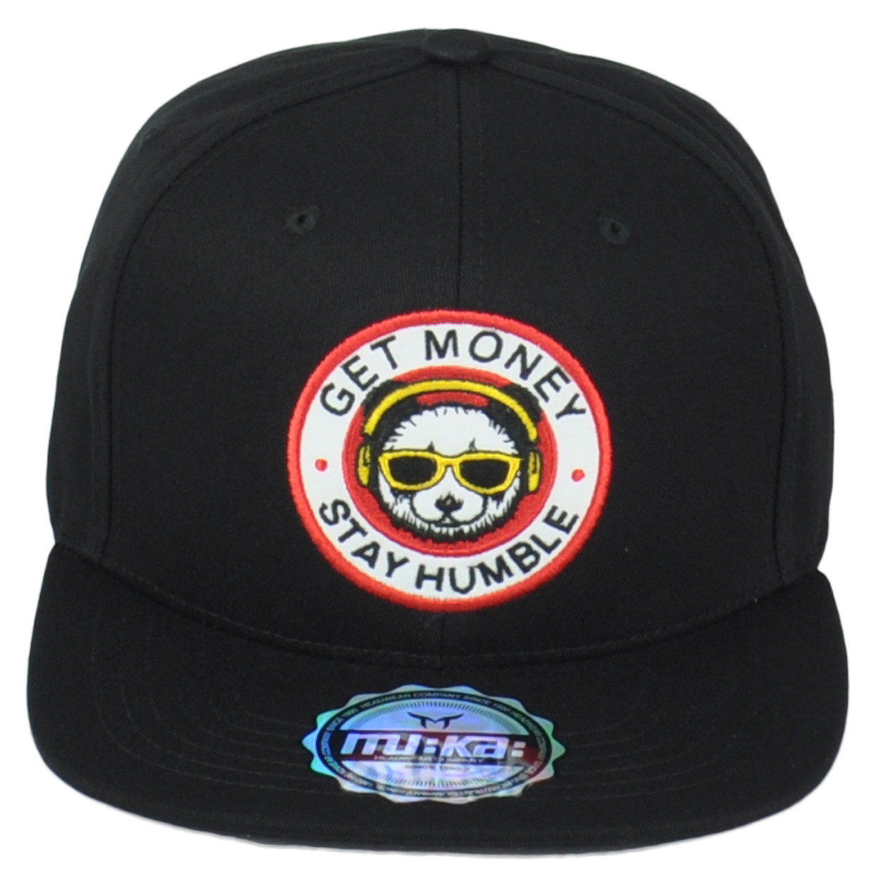 Muka Get money Stay Humble Black Bear Funny Adult Men Snapback