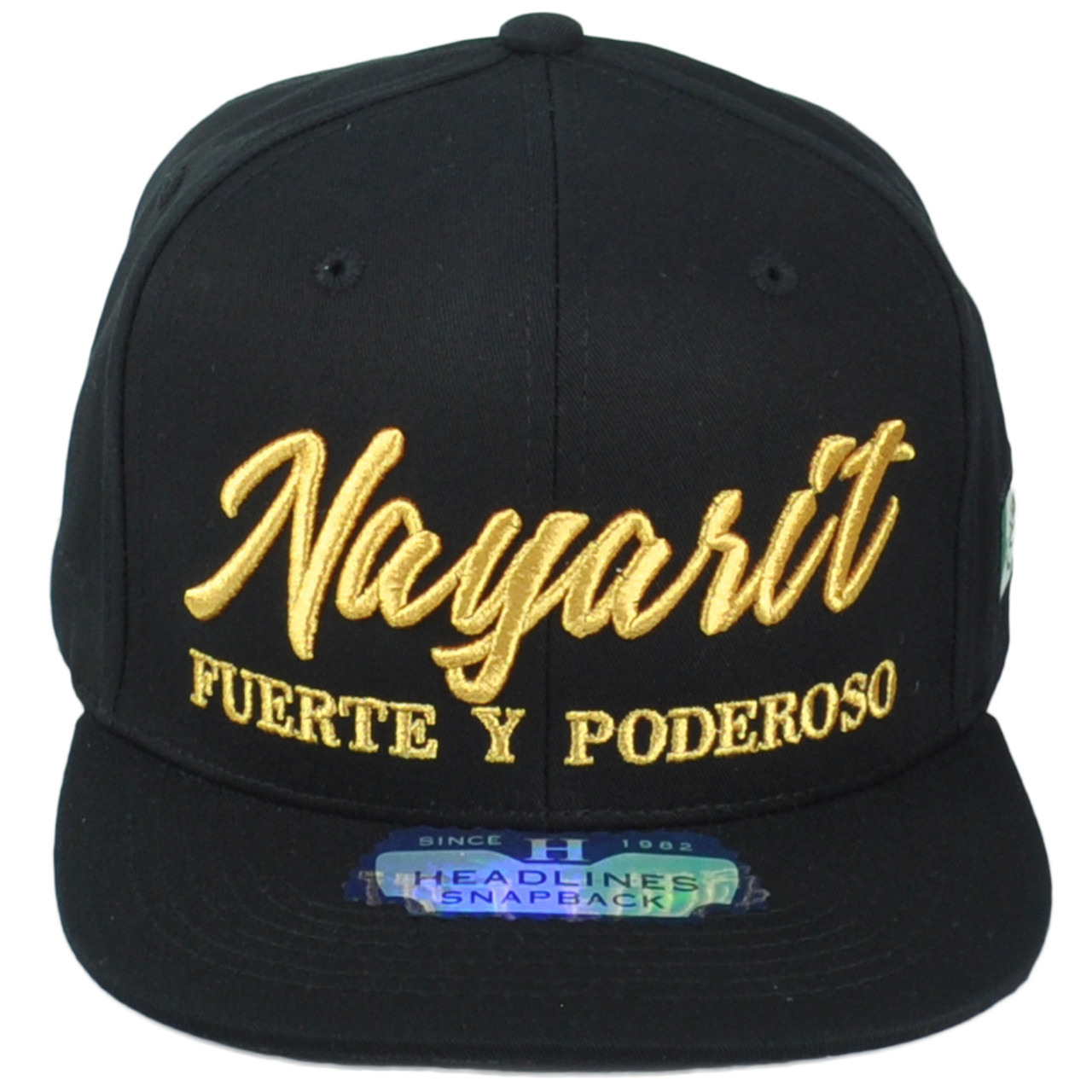 Nayarit Fuerte Y Poderoso Mexico Flag Adjustable Flat Bill Black Gorra Hat  Cap - Cap Store Online.com