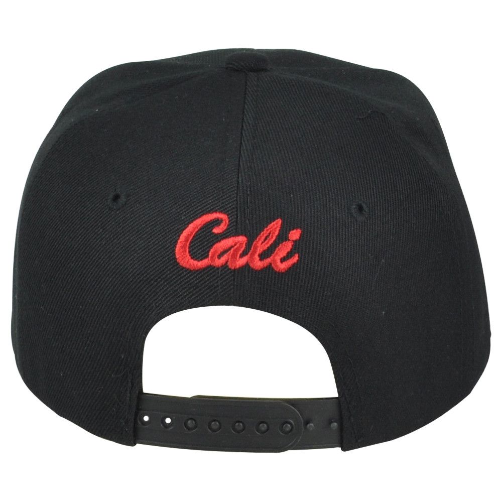 Cali Logo California State Republic 3D Snapback Black Bear Men Flat ...