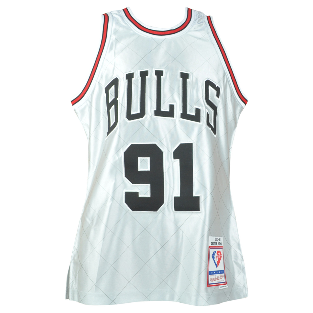 NBA Chicago Bulls #91 Dennis Rodman Fadeaway Swingman Jersey Mitchell Ness  95-96