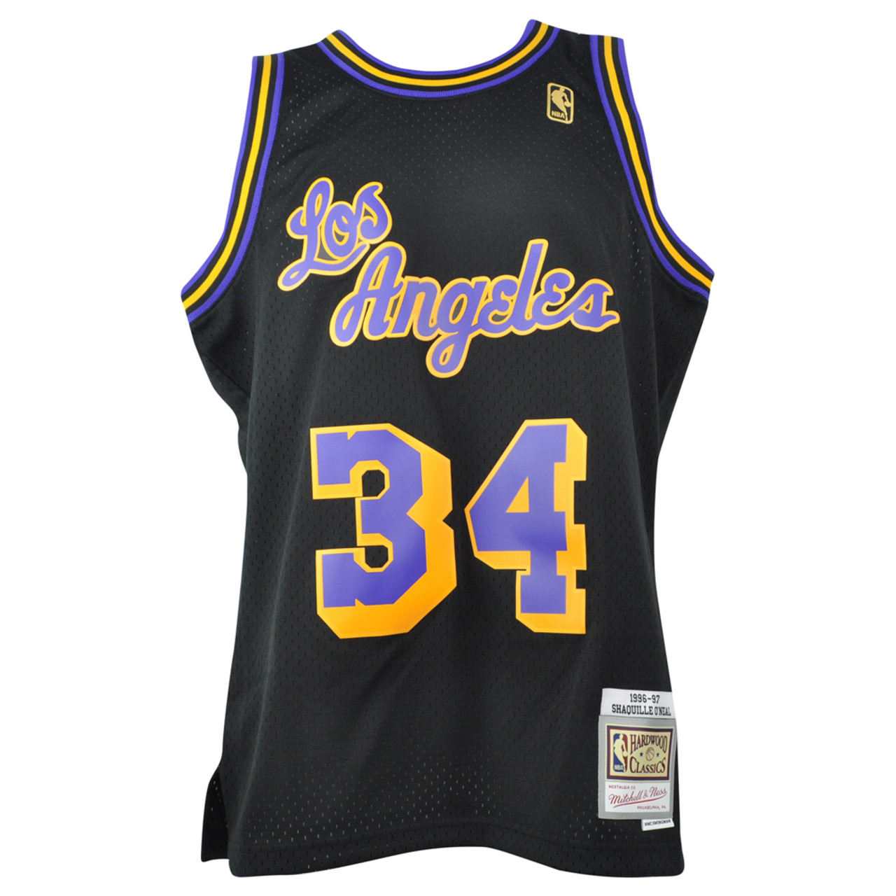  Mitchell & Ness Shaquille O'Neal Lakers 1996-97 Swingman Jersey  Black & Light Blue (Los Angeles Lakers, Large) : Sports & Outdoors
