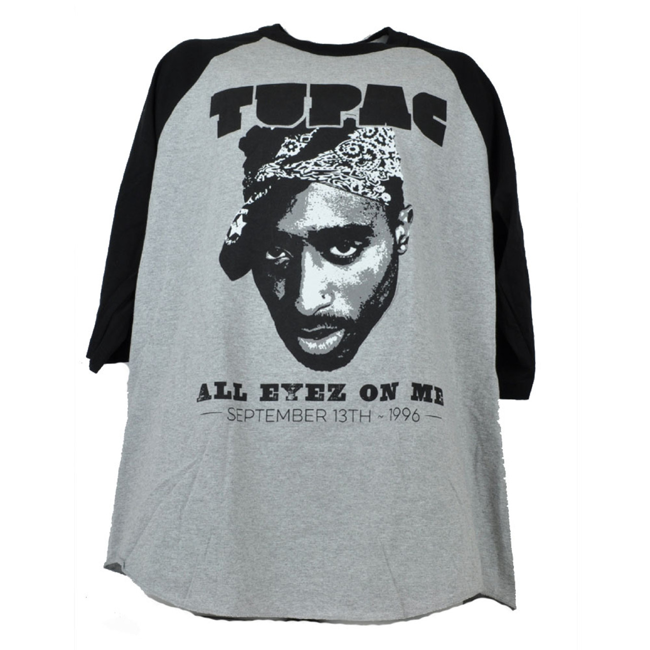 Tupac Shakur All Eyes On Me Mid Sleeve Tshirt XLarge Tee Gray