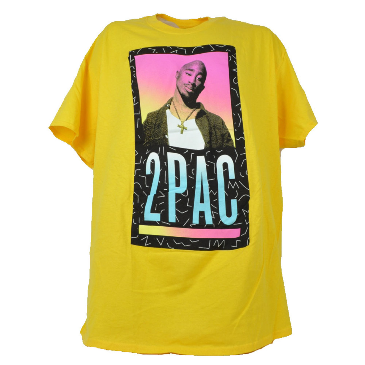 Tupac 2Pac Rapper Rap Yellow SMALL Mens Tshirt Tee Music Concert