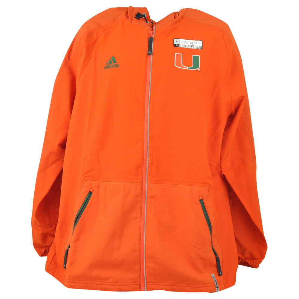 NCAA Adidas Miami Hurricanes Jacket Sweater Reflective Climate Men