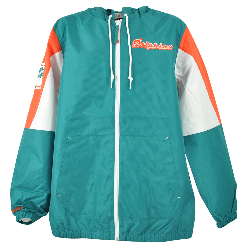 NFL Mitchell Ness Miami Dolphins Windbreaker Throw It Back Jacket