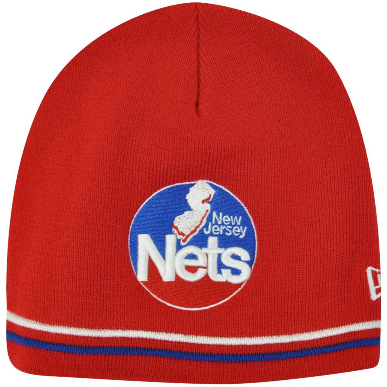 Nba New Jersey Nets New Era Knit Beanie Winter Cuffless Toque Red