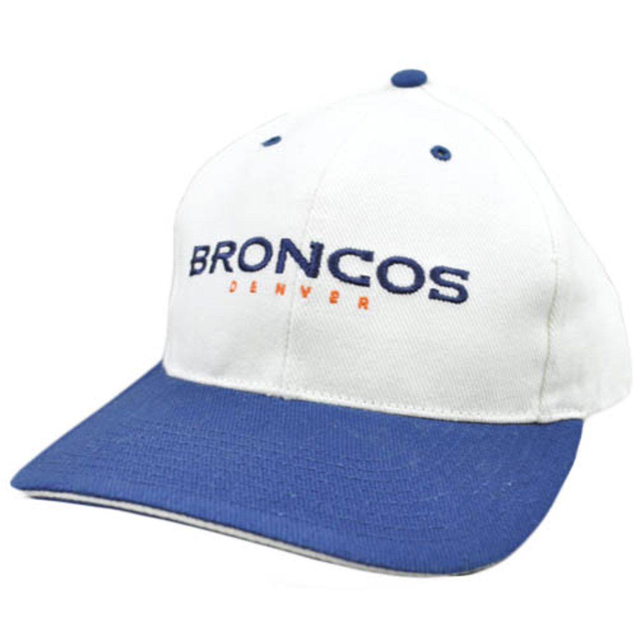 Vintage 90s Denver Broncos Snapback Hat Sports Specialties Script Cap Blue  |