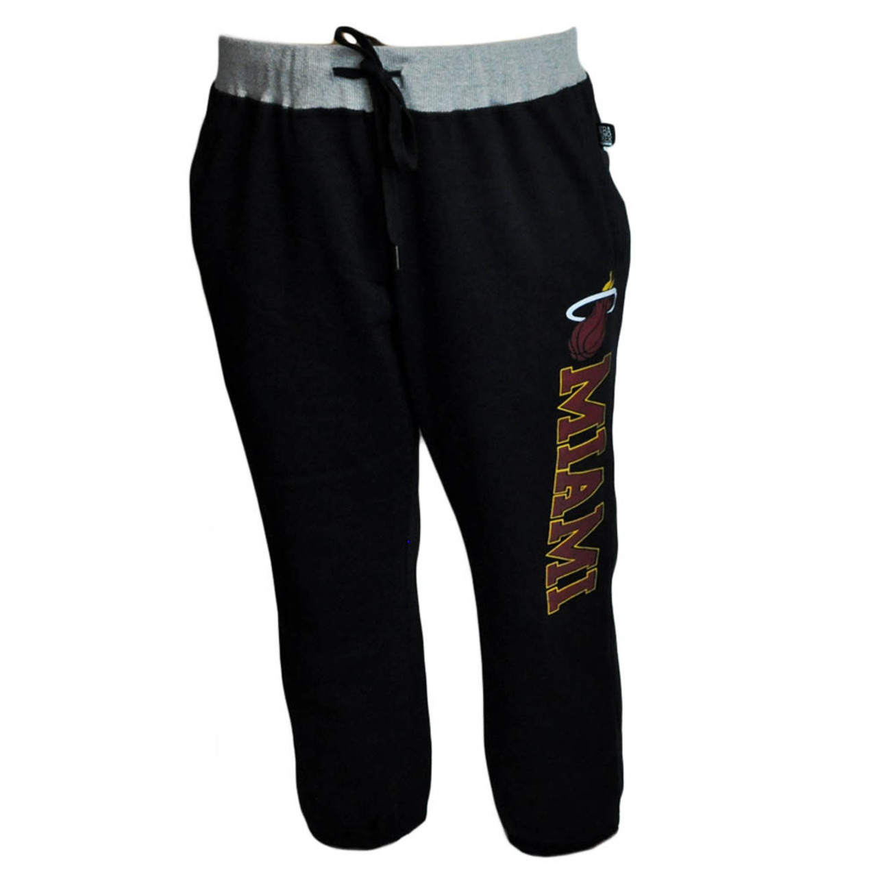 Unk Miami Heat NBA Women Ladies Capri Sweat Basketball Black Crop