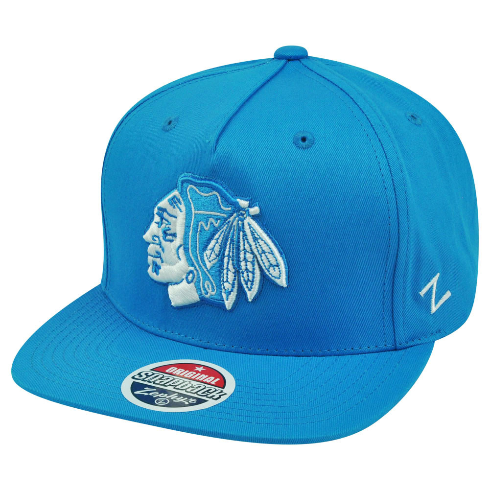5 Panel Blue Snapback Flat Bill Hat Cap 