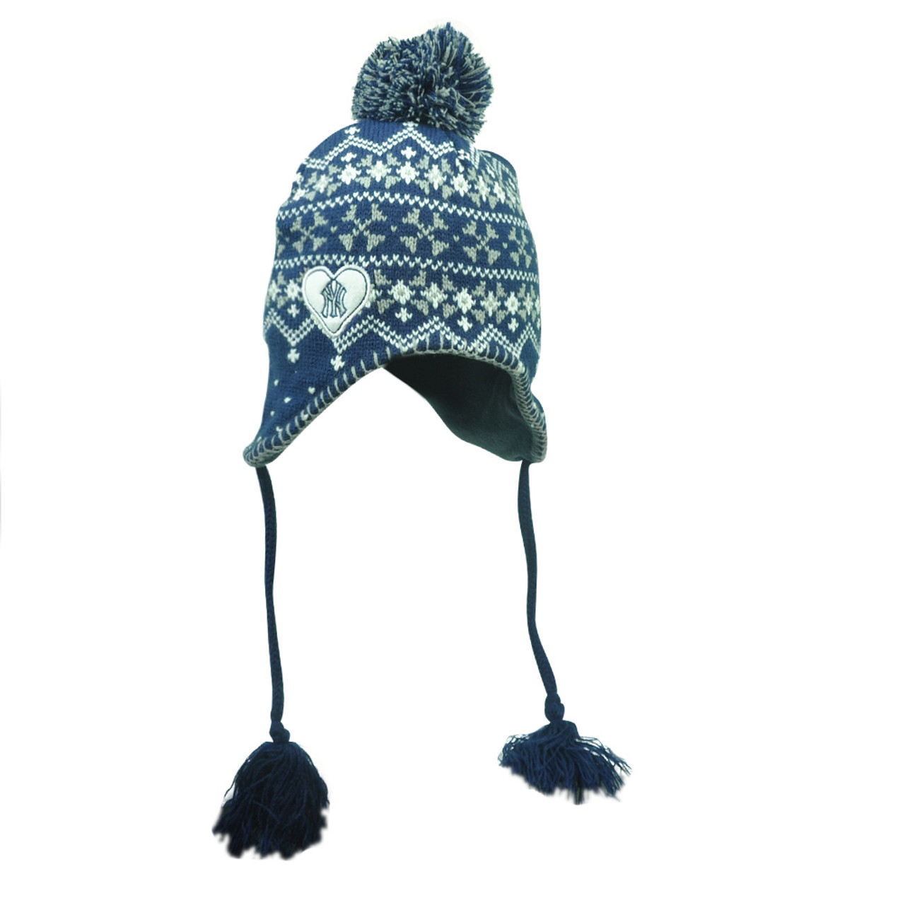 Mlb New York Yankees Freda Women Ladies Tassel Knit Beanie Alpine