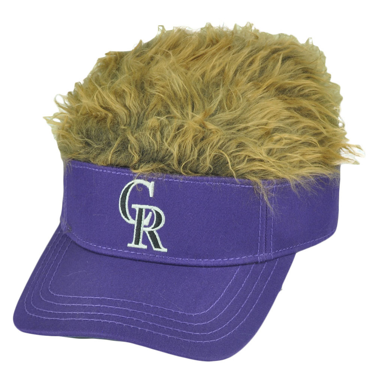 MLB Colorado Rockies Creed Flair Purple Brown Hair Visor Faux Fur Velcro Hat  Cap - Cap Store