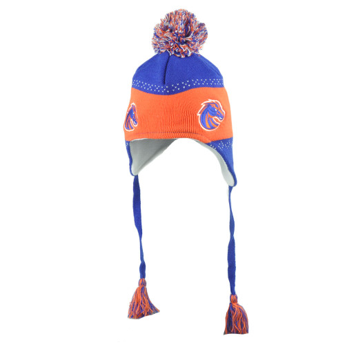NCAA Boise State Broncos Flap Jack Pom Pom Tassel Ear Flap Knit Beanie Hat Toque