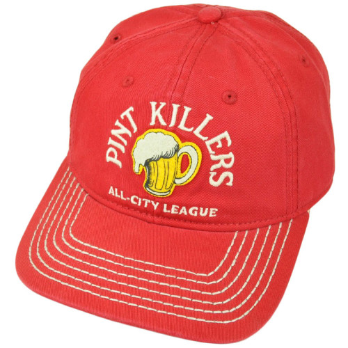 Pint Killers All City League Beers Lager Red Garment Wash Slouch Relax Hat Cap 