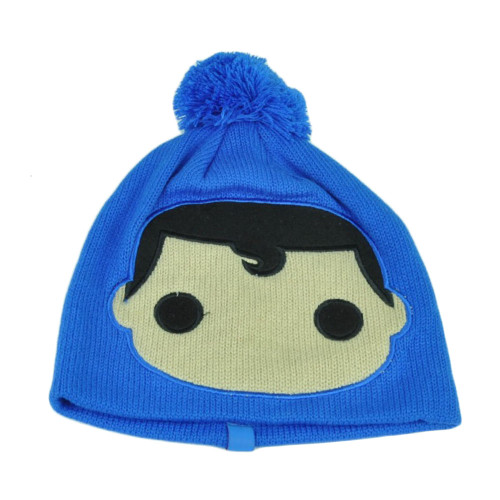 Pop! Heroes Superman Funko Pom Pom Knit Beanie Blue Hero DC Comics Warner Bros 