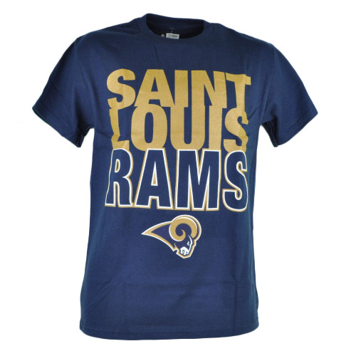 NFL St Louis Rams Benn Basic Mens Football Navy Blue Tshirt Tee Fan Shirt 