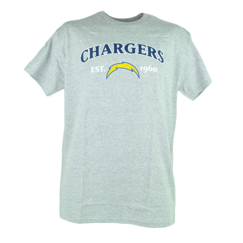 NFL San Diego Chargers Commissioner EST 1960 Football Tshirt Tee Men Grey 