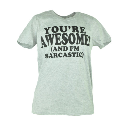 Urban Pipeline Youre Awesome And Im Sarcastic Distressed Grey Tshirt Tee 