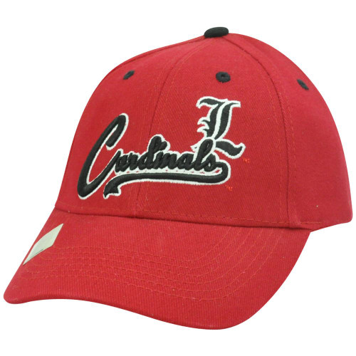 NCAA Louisville Cardinals Script Adjustable Velcro Constructed Hat Cap Cards Red