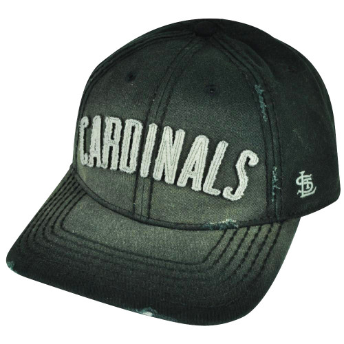 MLB American Needle Louis Cardinals Faded Black Strap Buckle Distressed Hat Cap