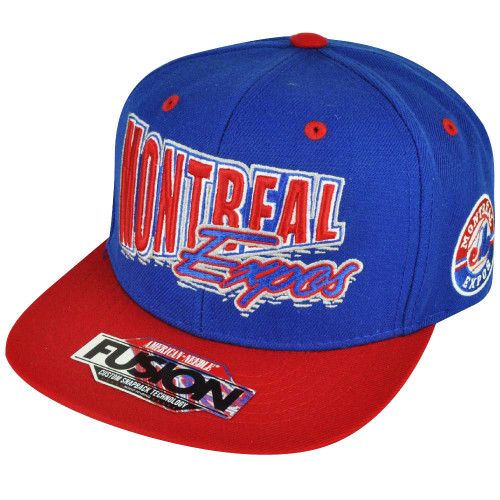 MLB American Needle Montreal Expos Two Tone Fusion Blue Snapback Flat Hat Cap