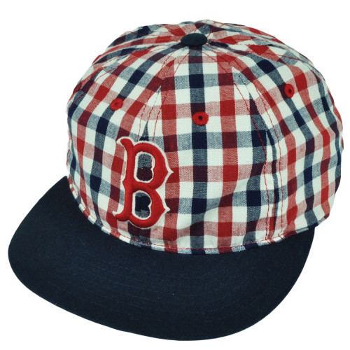 MLB American Needle Boston Red Sox Plaid Checkered Belt Buckle Hat Cap Relaxed