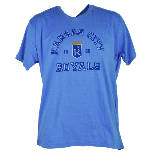 MLB Kansas City Royals KC 1969 Mens Adult Large V Neck Short Sleeve Tshirt Tee 