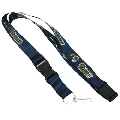 NFL St Louis Rams Bottle Key Chain Landyard Blue Badge Holder Detachable Clip 