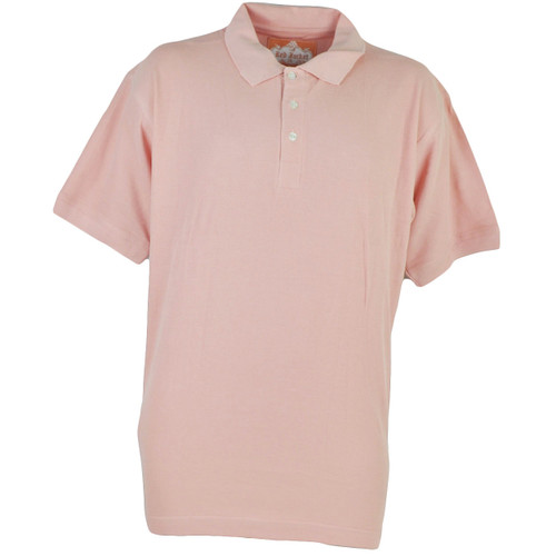Red Jacket Collar Polo Peach Solid Button Dress Shirt Mens Short Sleeve 2XLarge