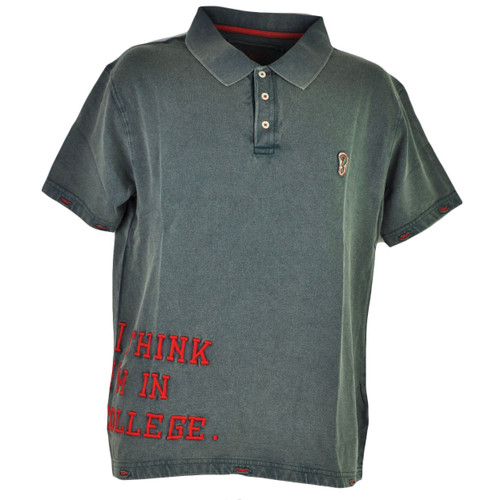 Red Jacket Collar Polo I Think Im Collage Quote Button Dress Shirt Mens Blue 