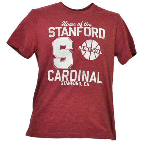 NCAA Stanford Cardinals Basketball Tshirt Tee Mens Burgundy Short Sleeve Sports