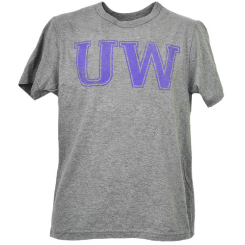 NCAA Washington Huskies Tshirt Tee Gray Short Sleeve Mens Adult Crew Neck Sports