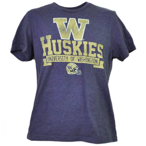 NCAA Washington Huskies Short Sleeve Crew Neck Purple Mens Tshirt Tee Sports 