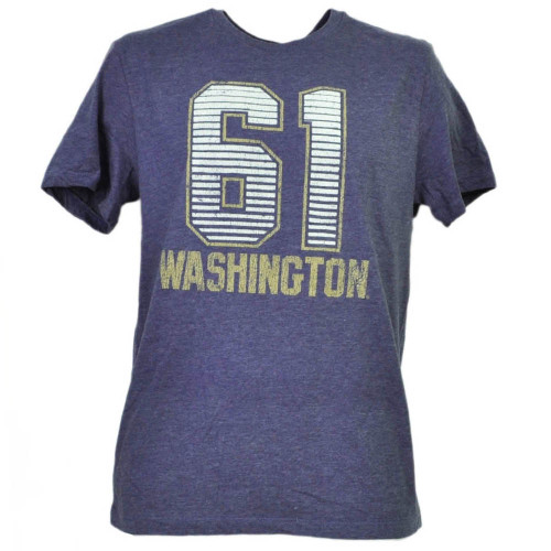 NCAA Washington Huskies Felt 61 Distressed Purple Mens Tshirt Tee Crew Neck 